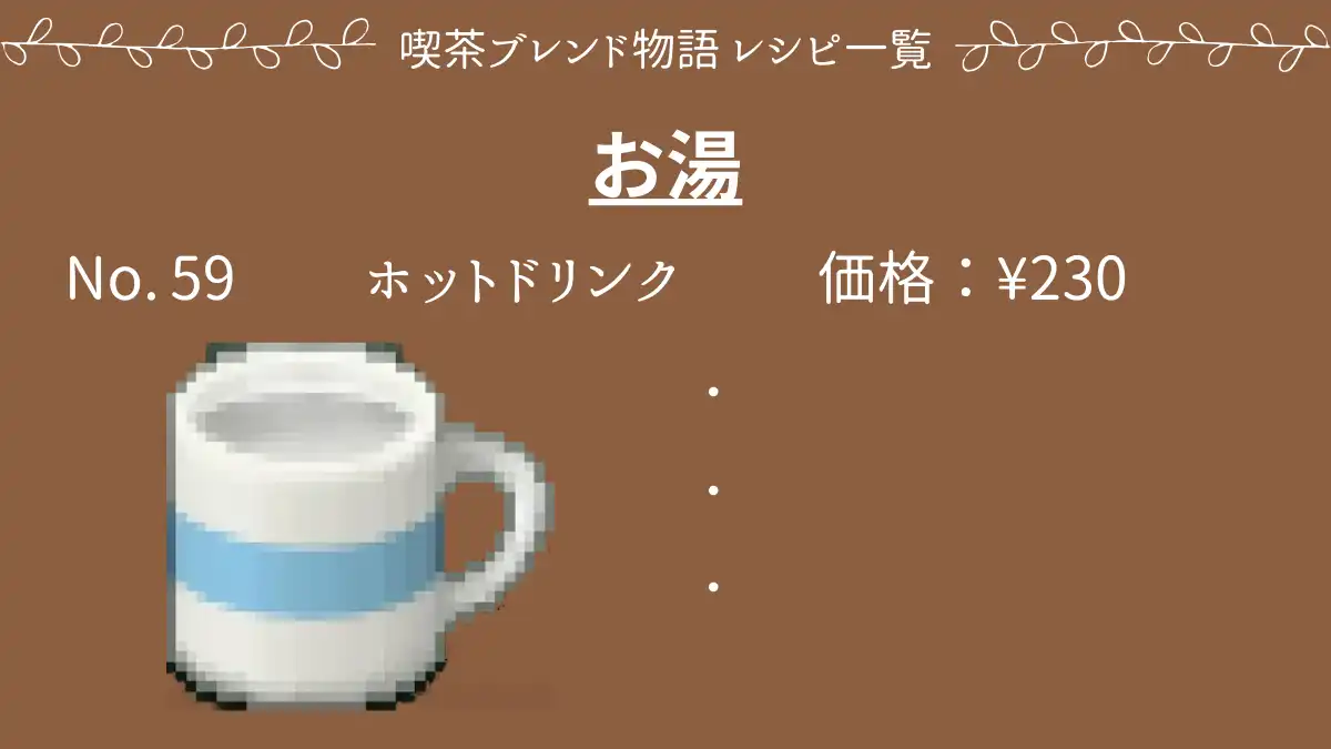 喫茶ブレンド物語 お湯